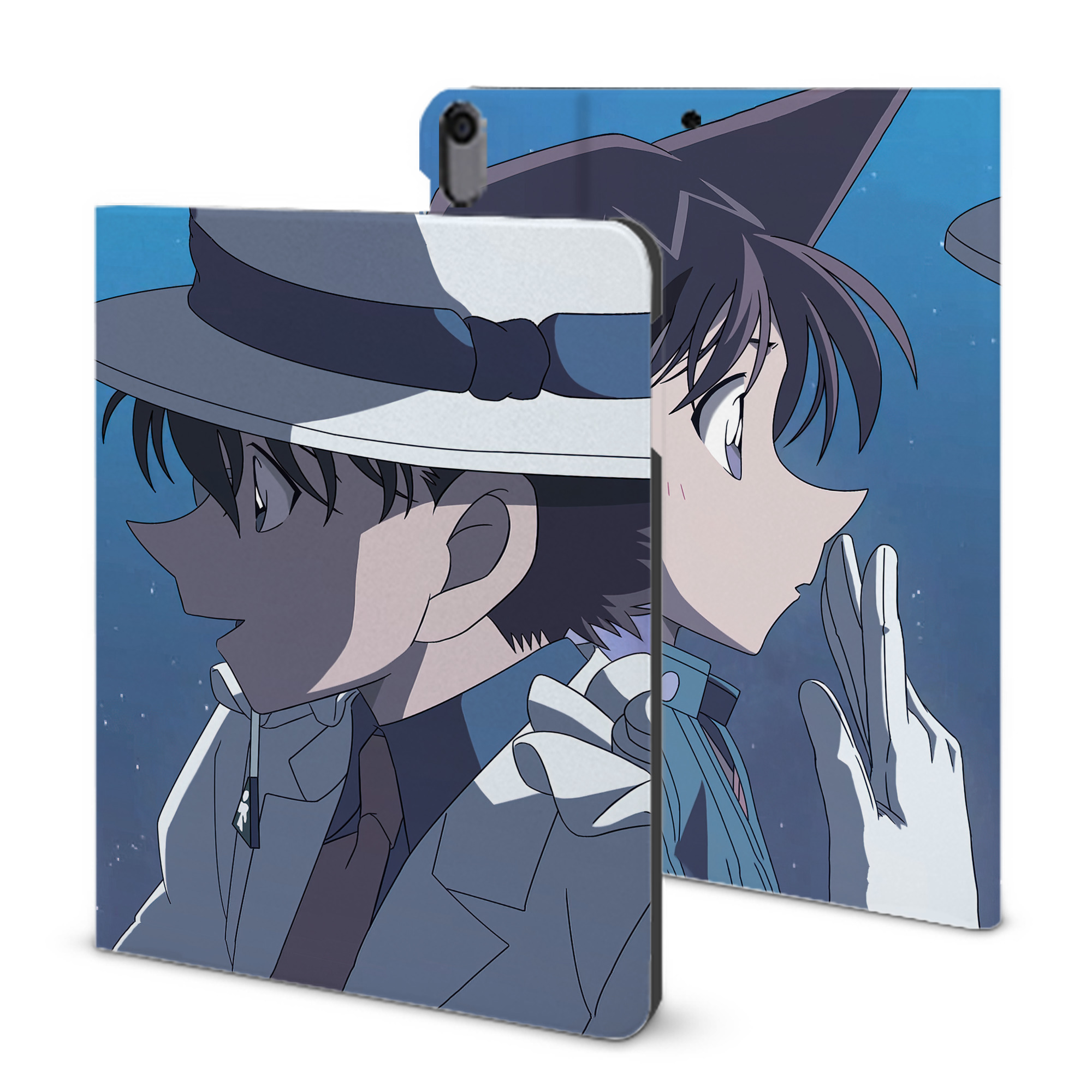 （画像用） 名探偵コナン Detective Conan IPad ケース ブック型 PUレザー TPU 耐衝撃 軽量 薄型 ペン収納なし 全面保護 IPad 各モデル対応